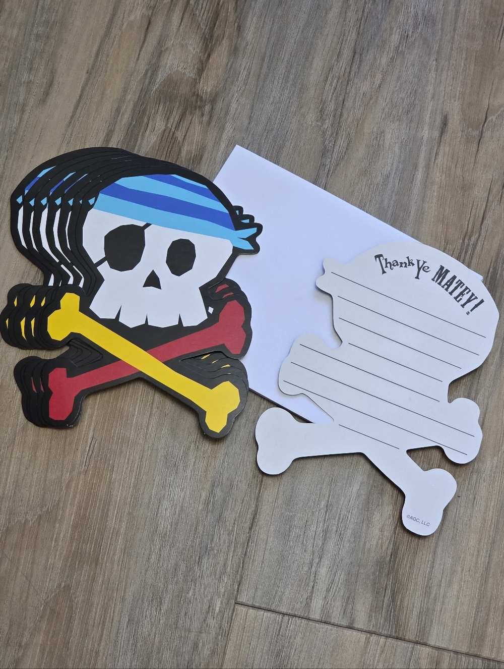 💜Pirate Die Cut Thank You Cards w/Envelopes 8 of Each